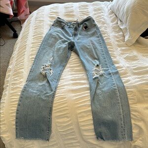 Levi’s Ribcage Straight Women's Blue Distressed Jeans